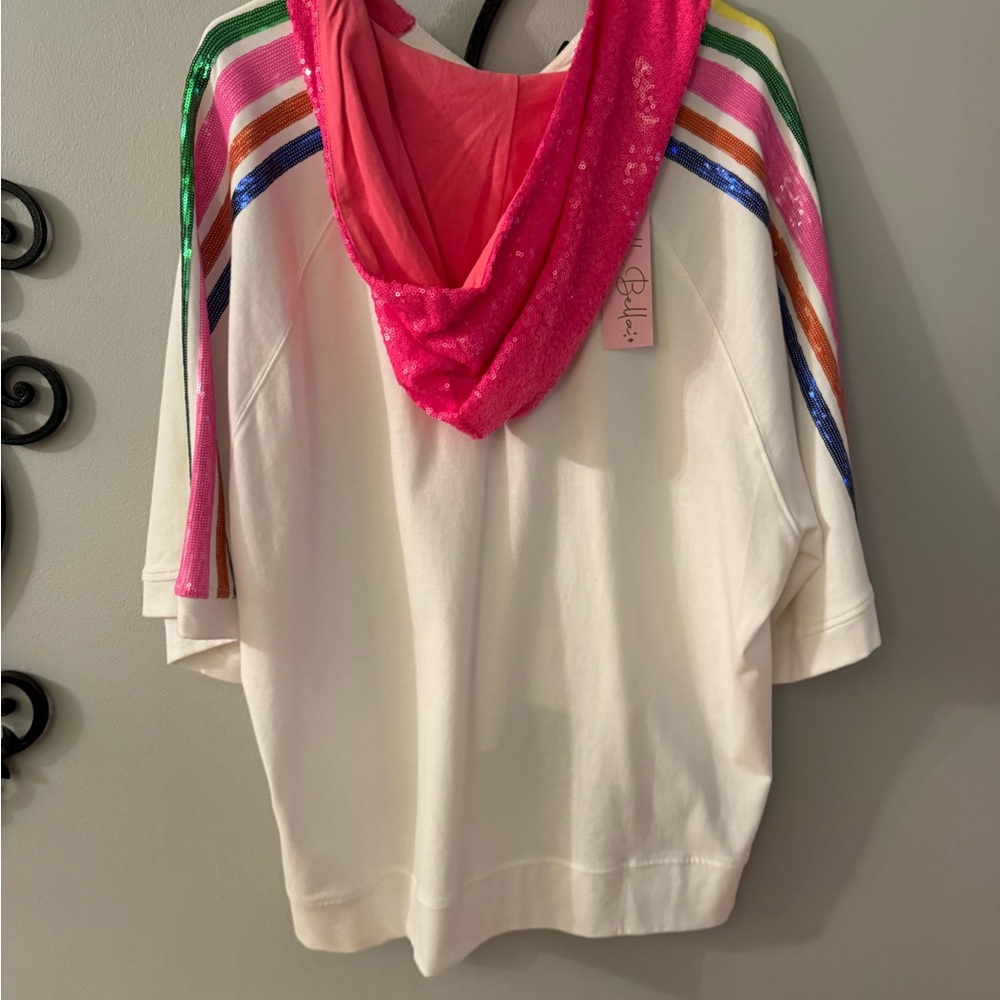 Women's White and Pink Hoodie Never Worn